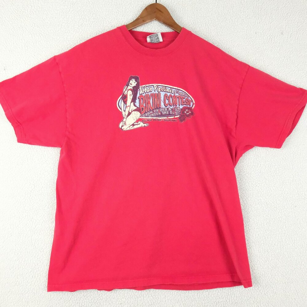 Urban Pipeline T Shirt Mens Extra Large Red Bikini Contest Judge Retro Beach